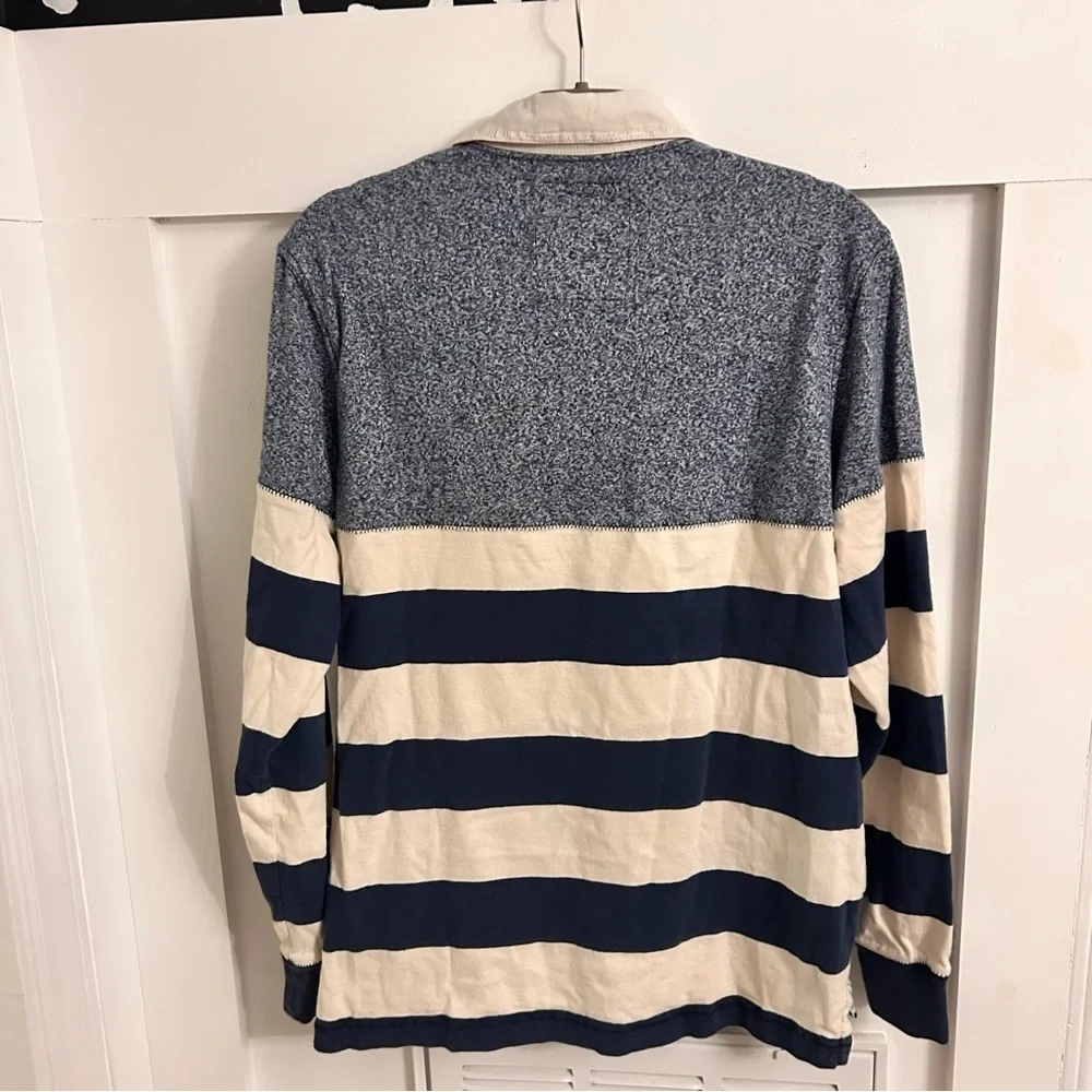 Vintage Lands End Color block stripe rugby polo shirt